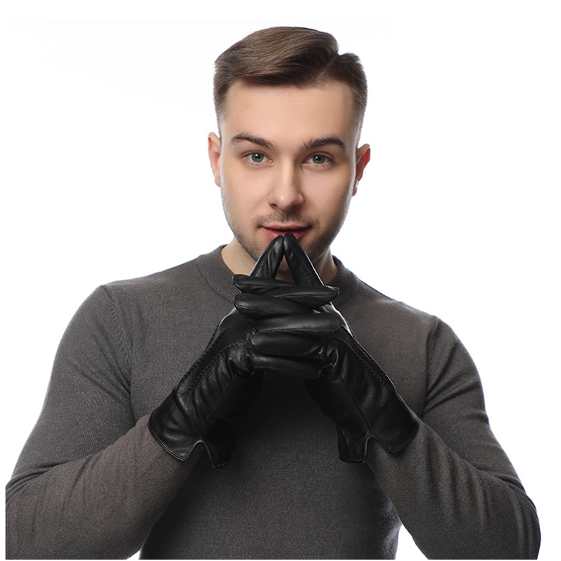 Wool Glove Lined - Guanti invernali in vera pelle di