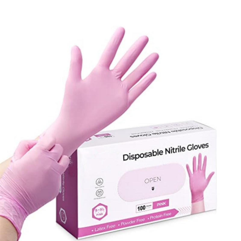 Latex Disposable Glove - Guanti Monouso in Nitrile Rosa per