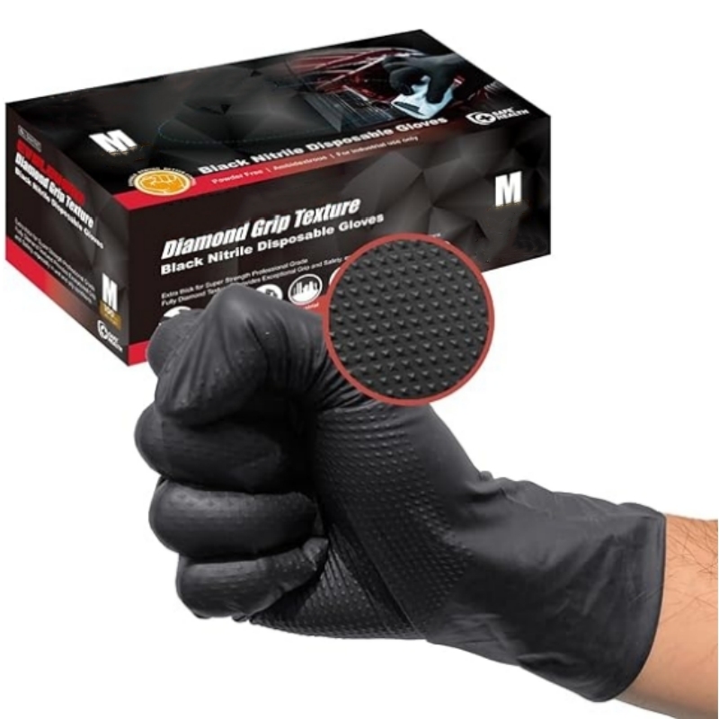 Nitrile Mechanic Glove - Guanti in Nitrile Nero Resistenti 8