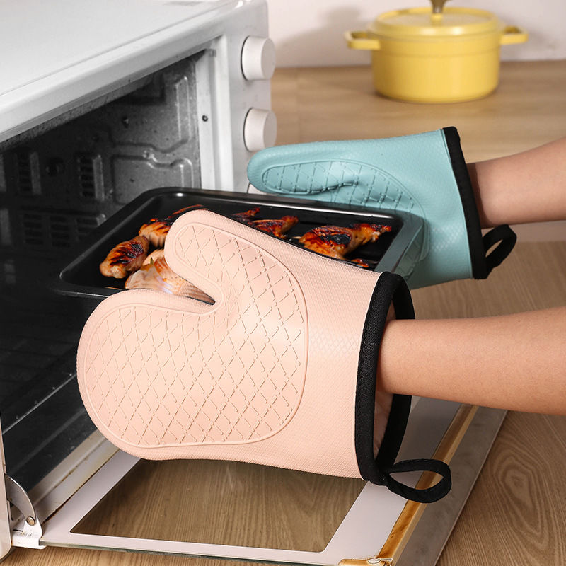 Oven Mitt Silicone - Guanti isolanti termici da 2 pezzi,