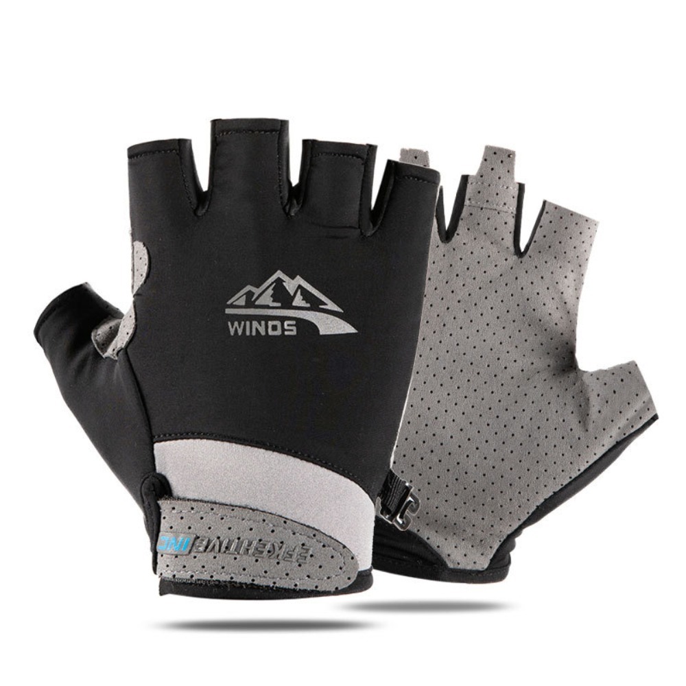 Leather Driving Glove - Guanti da pesca mezze dita anti-uv