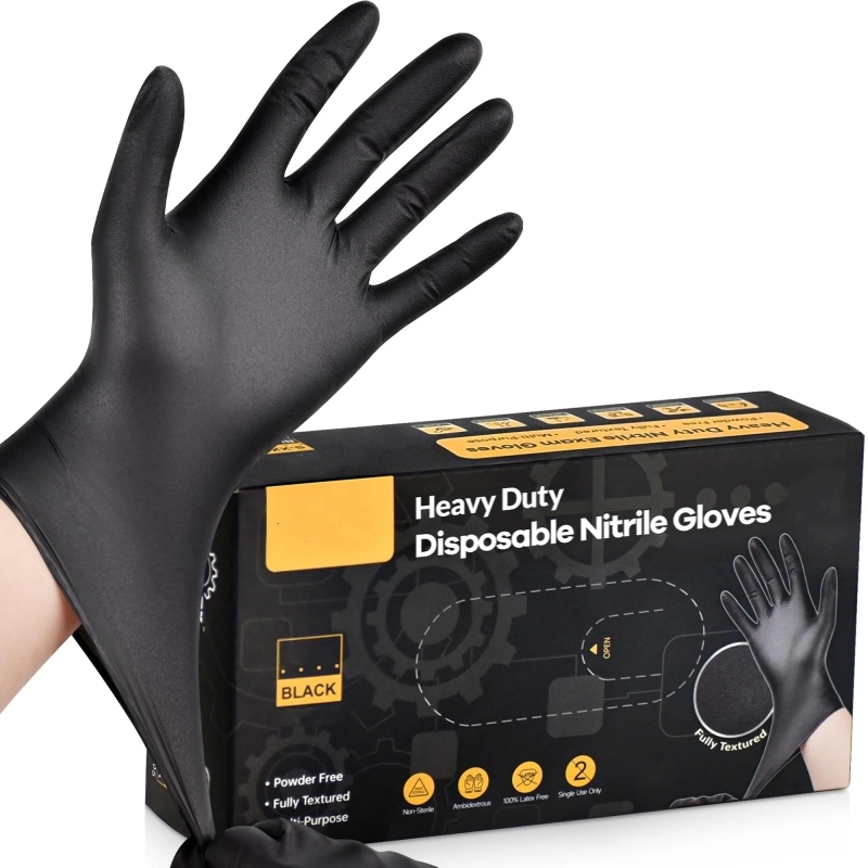 Nitrile Mechanic Glove - Guanti monouso neri in nitrile da