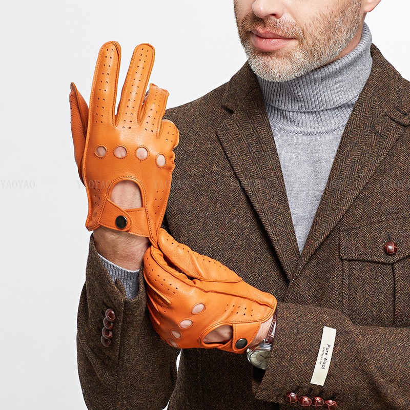 Leather Driving Glove - Accessori moda uomo primavera guanto in