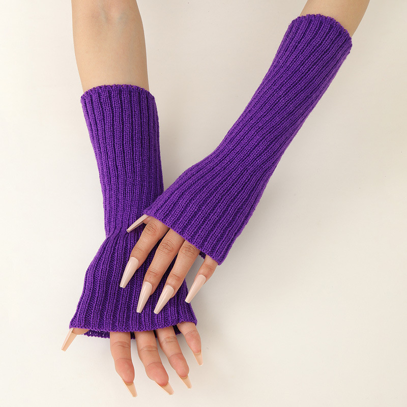 Fingerless Glove Knit - Guanti lunghi senza dita casual elasticizzati
