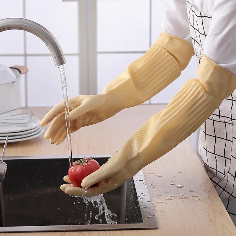Dish Glove Rubber - Guanti lunghi riutilizzabili in gomma per