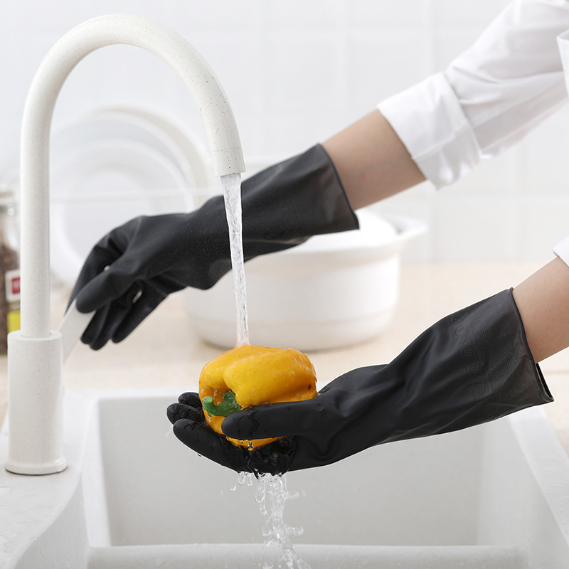 1 paio di guanti neri lavaggio - Dish Glove Rubber recensione e prezzo